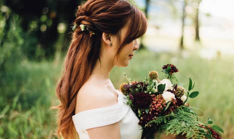 Bride with flowers