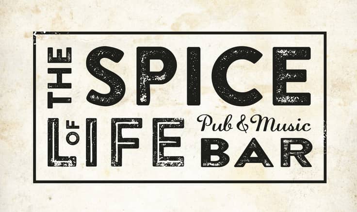 Spice of life black and white typographic logo.