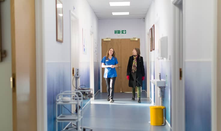 Photograph of patient and nurse at Taymount